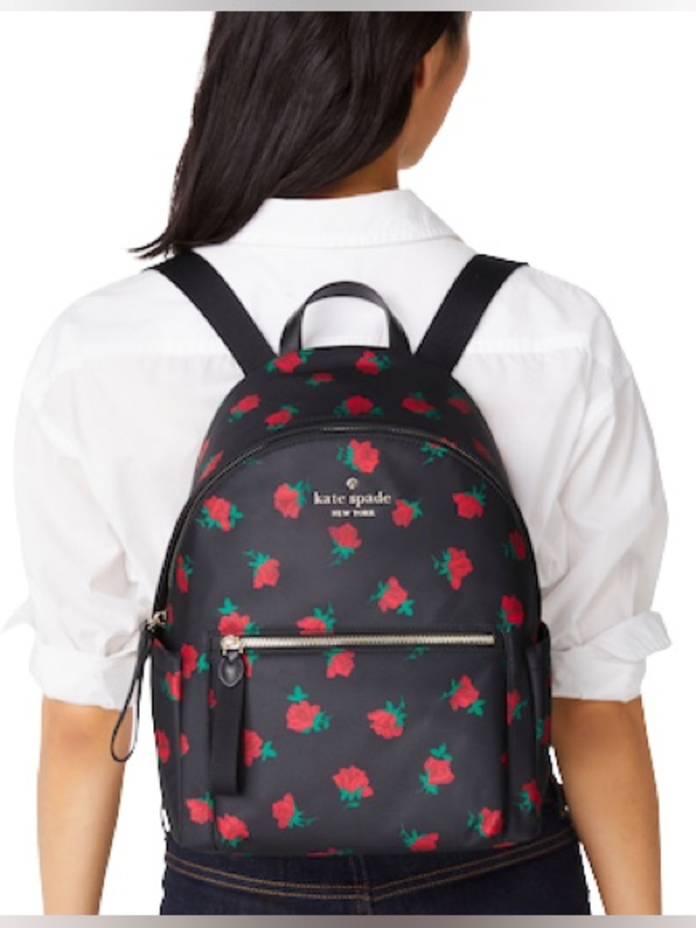 Kate Spade New York CHELSEA ROSE TOSS PRINTED MEDIUM BACKPACK - Picture 2 of 12